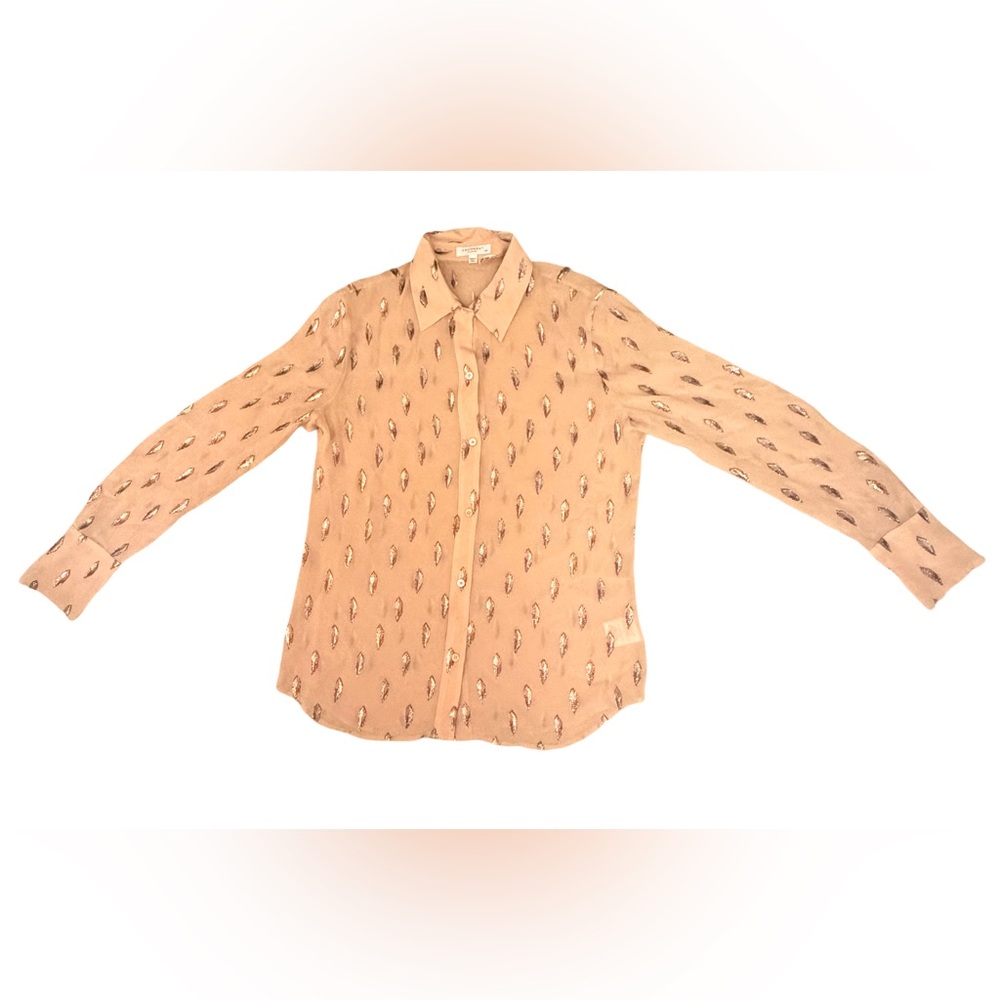 Equipment Femme Sheer Embellished Silk Blouse
